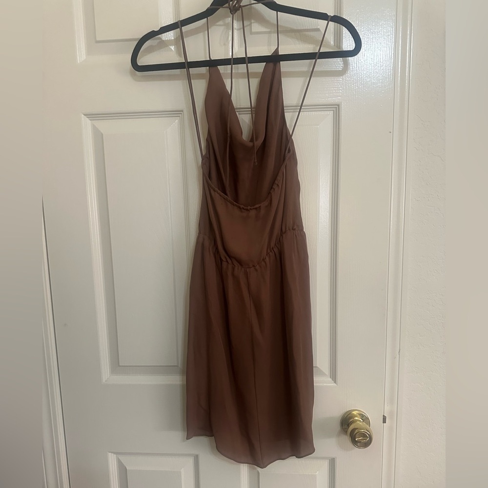 Taupe Drape Dress​ - Picture 5 of 6